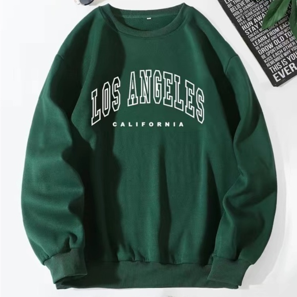 NWOT - Men’s Los Angeles Letter Print Sweatshirt with Fleece Inside (Multiple)